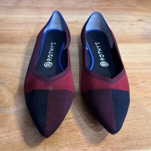 Rothy’s The Point Knit Slip-On Ballet Flats Red Women’s Size 10